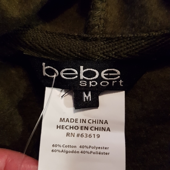 Bebe Sport women's size Medium dark forest green Hoodie, New - Picture 5 of 8